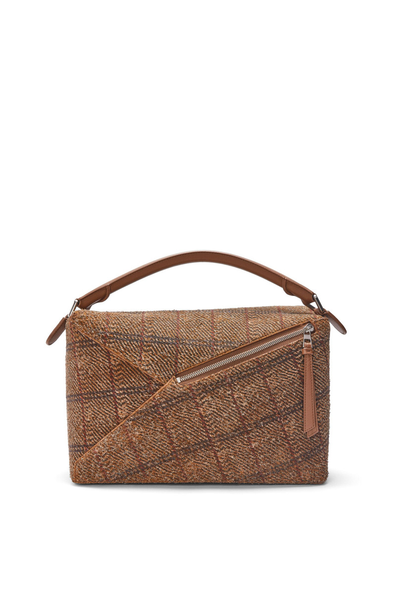 Large Puzzle bag in tartan brushed suede 4