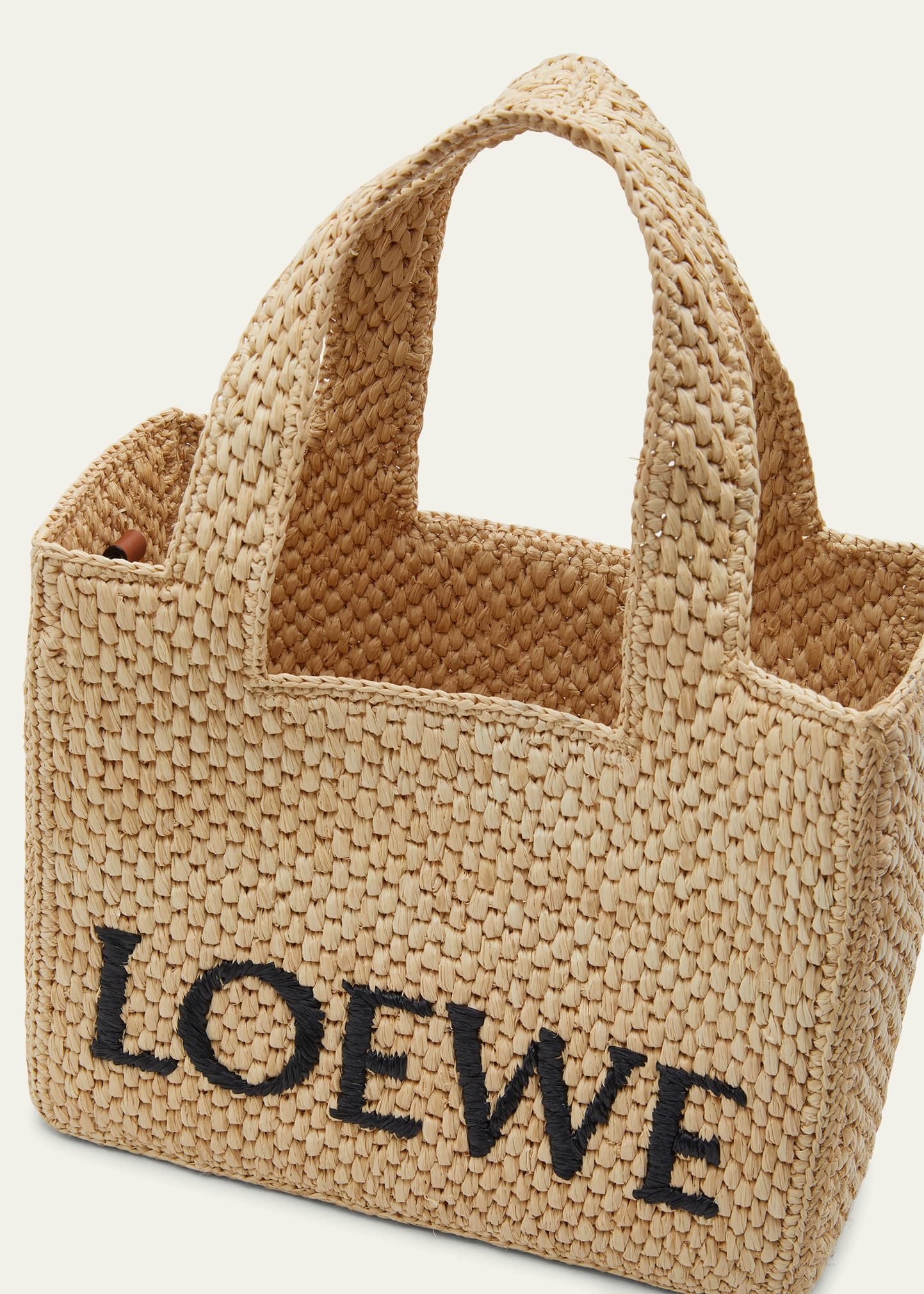 x Paula’s Ibiza Small Logo Raffia Tote Bag - 4