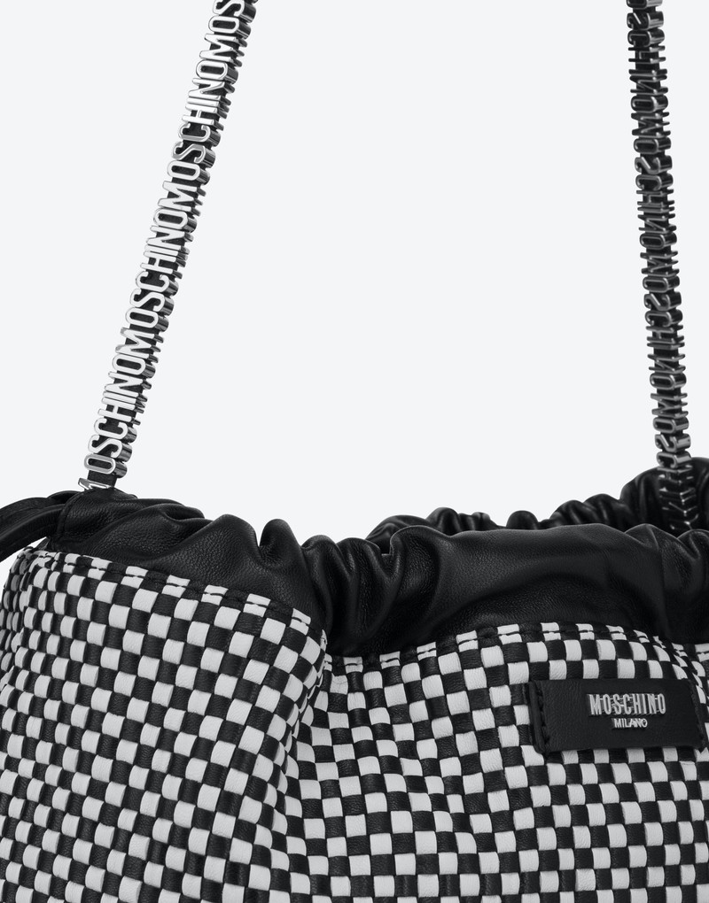 WOVEN NAPPA LEATHER MICROLETTERING BAG 4