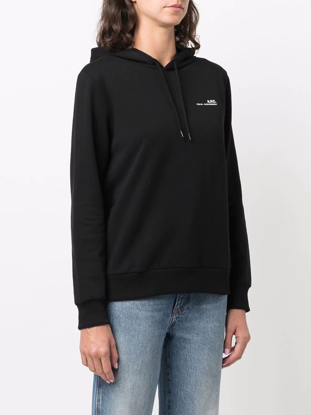 logo-print cotton hoodie - 3