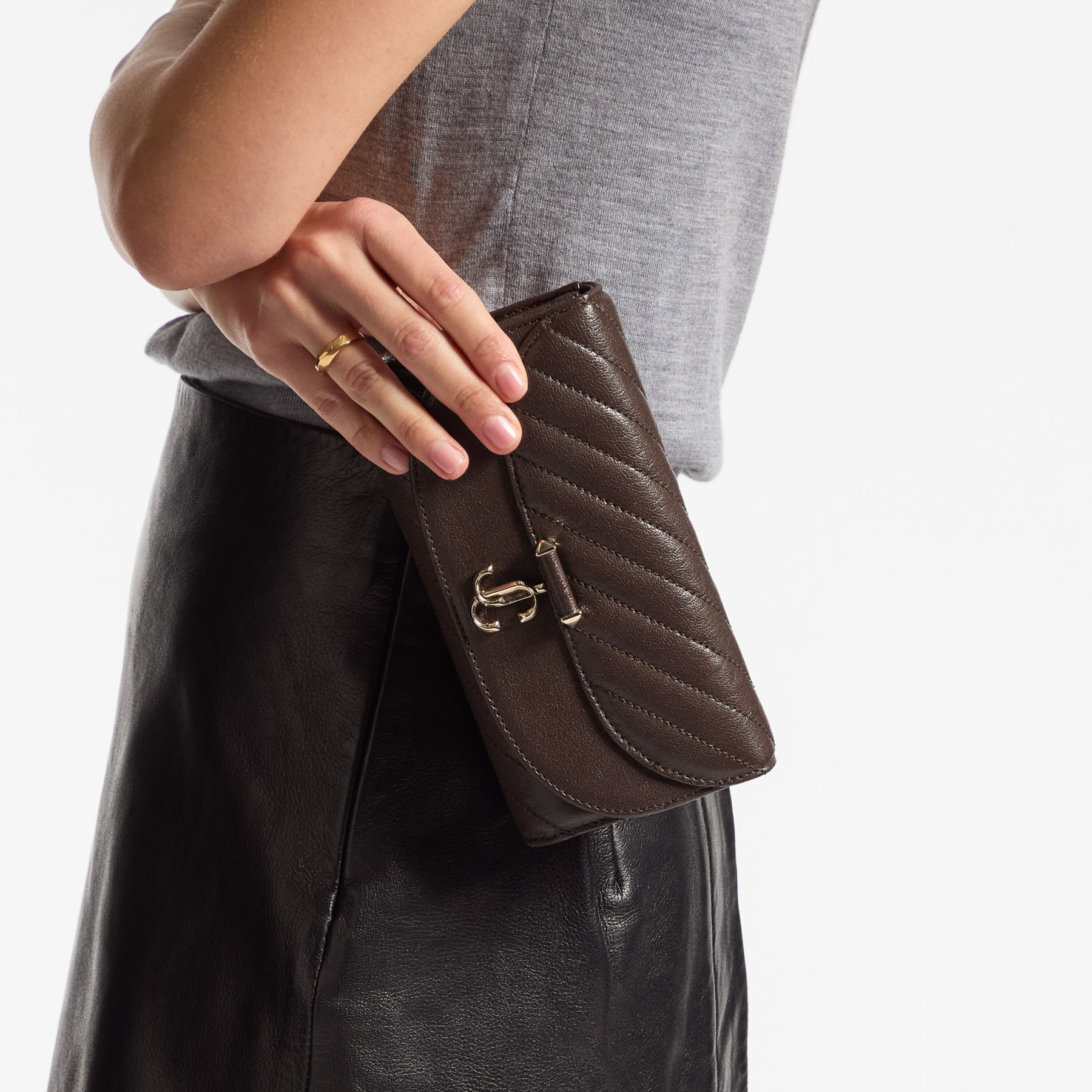 Curve Wallet With Chain
Chocolate Quilted Biker Leather Wallet Chain - 2