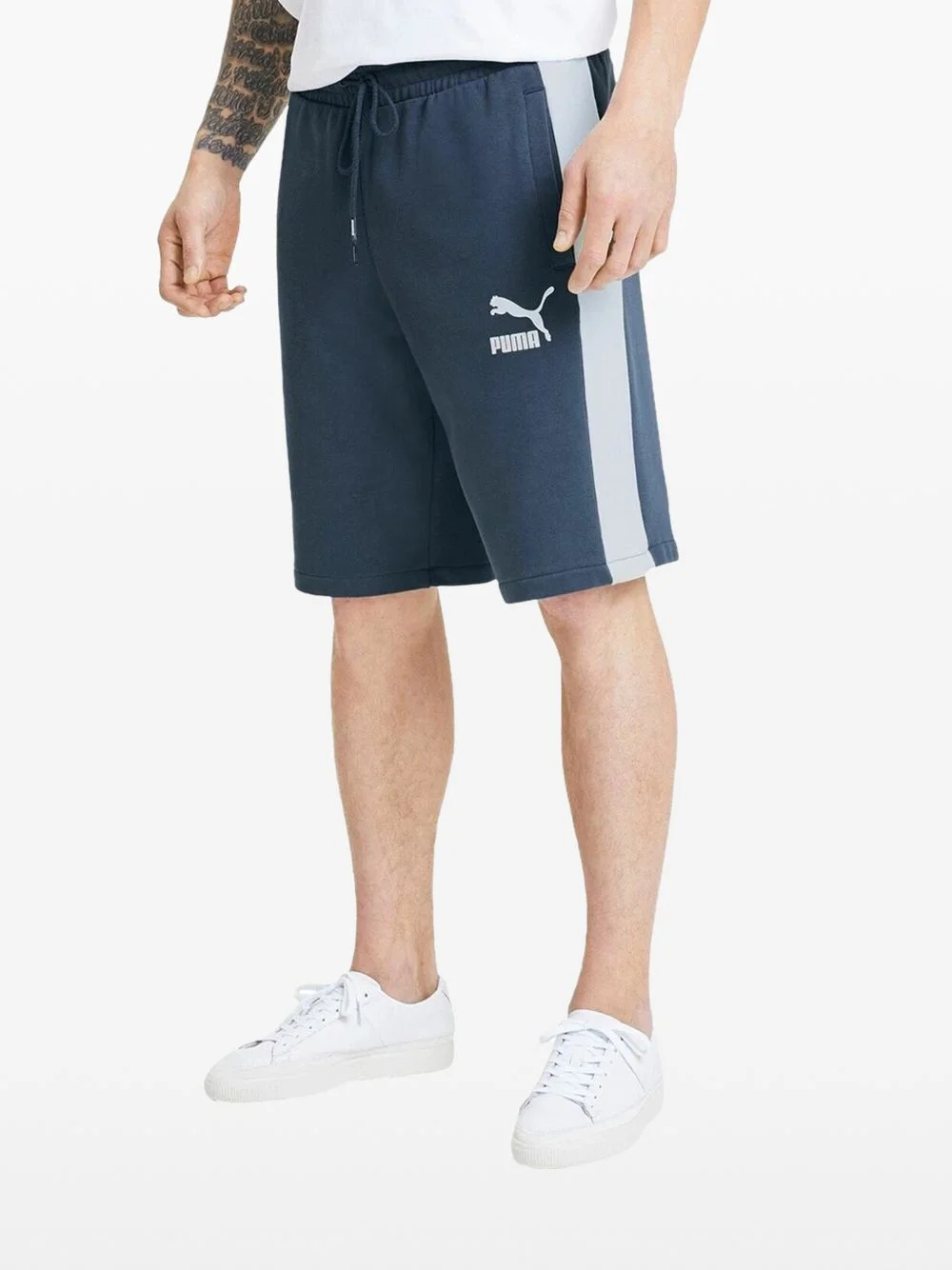 logo-print track shorts - 1