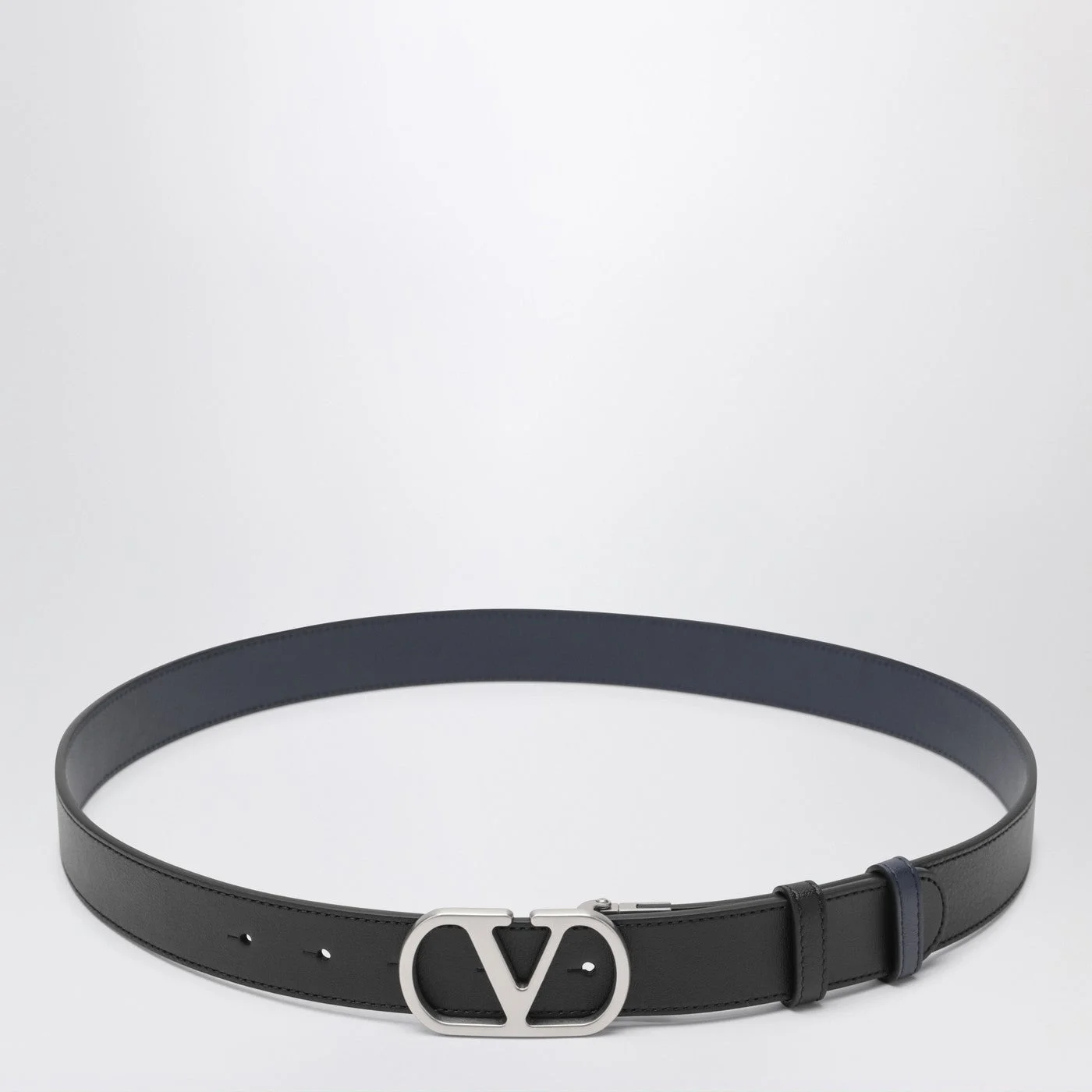 Reversible Vlogo Signature belt Black/Marine - 1