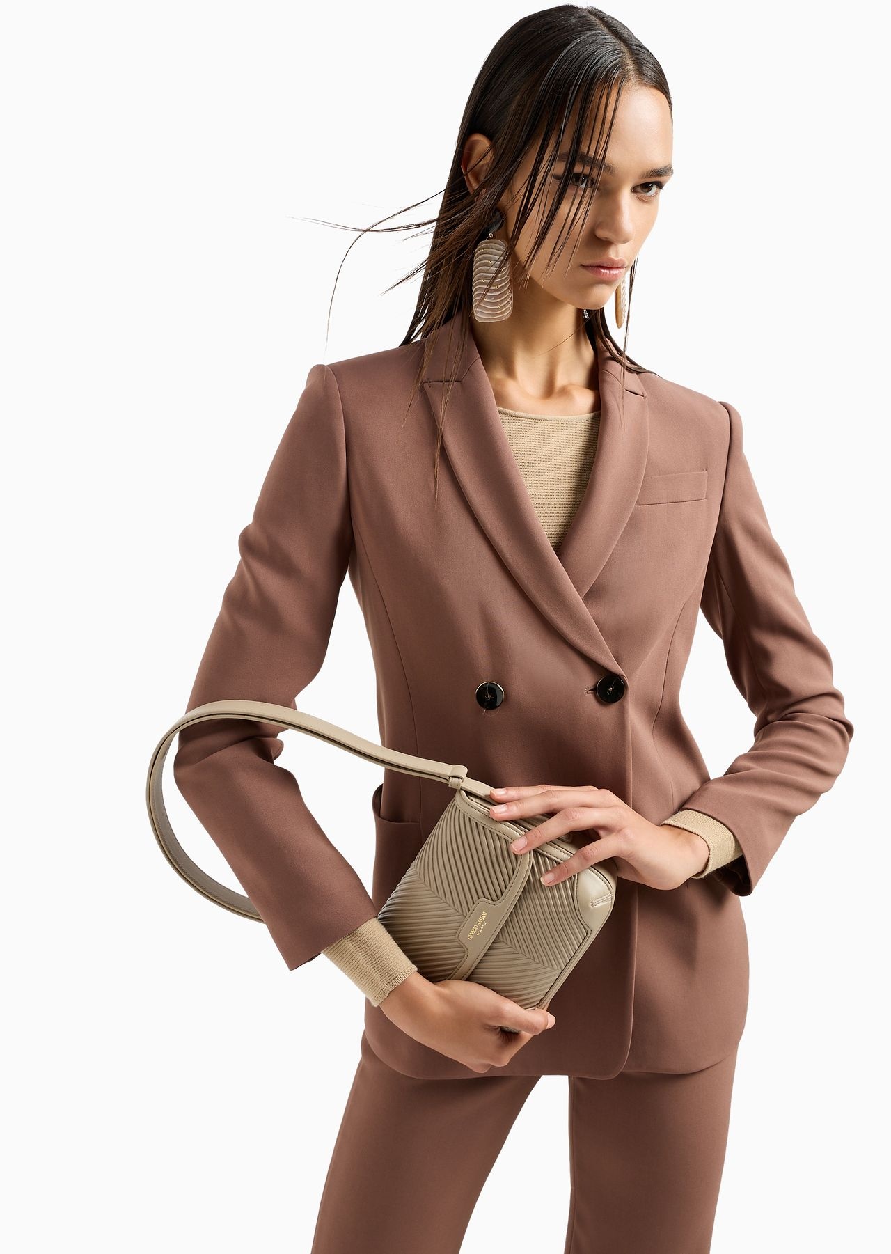 Pleated nappa-leather la Prima bag - 7