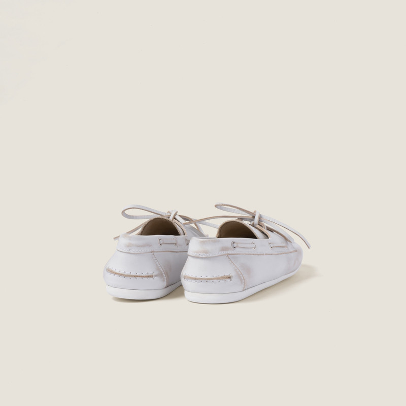 Miu Miu Unlined bleached leather loafers outlook