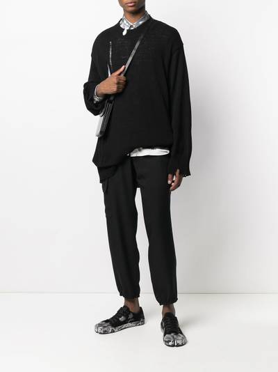 Yohji Yamamoto distressed long-line jumper outlook