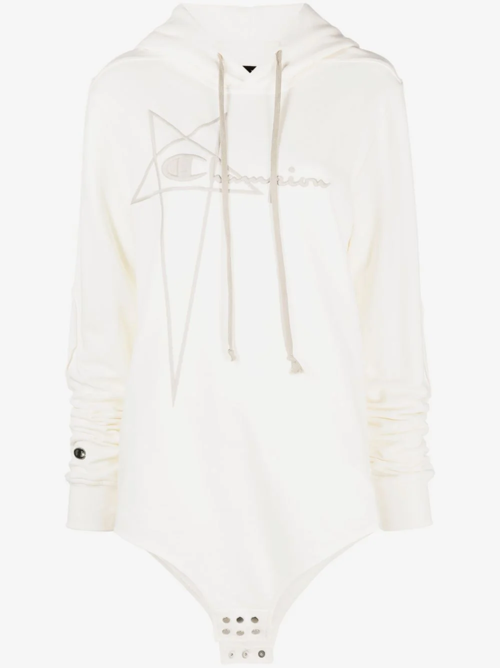logo-embroidered cotton hoodie - 1