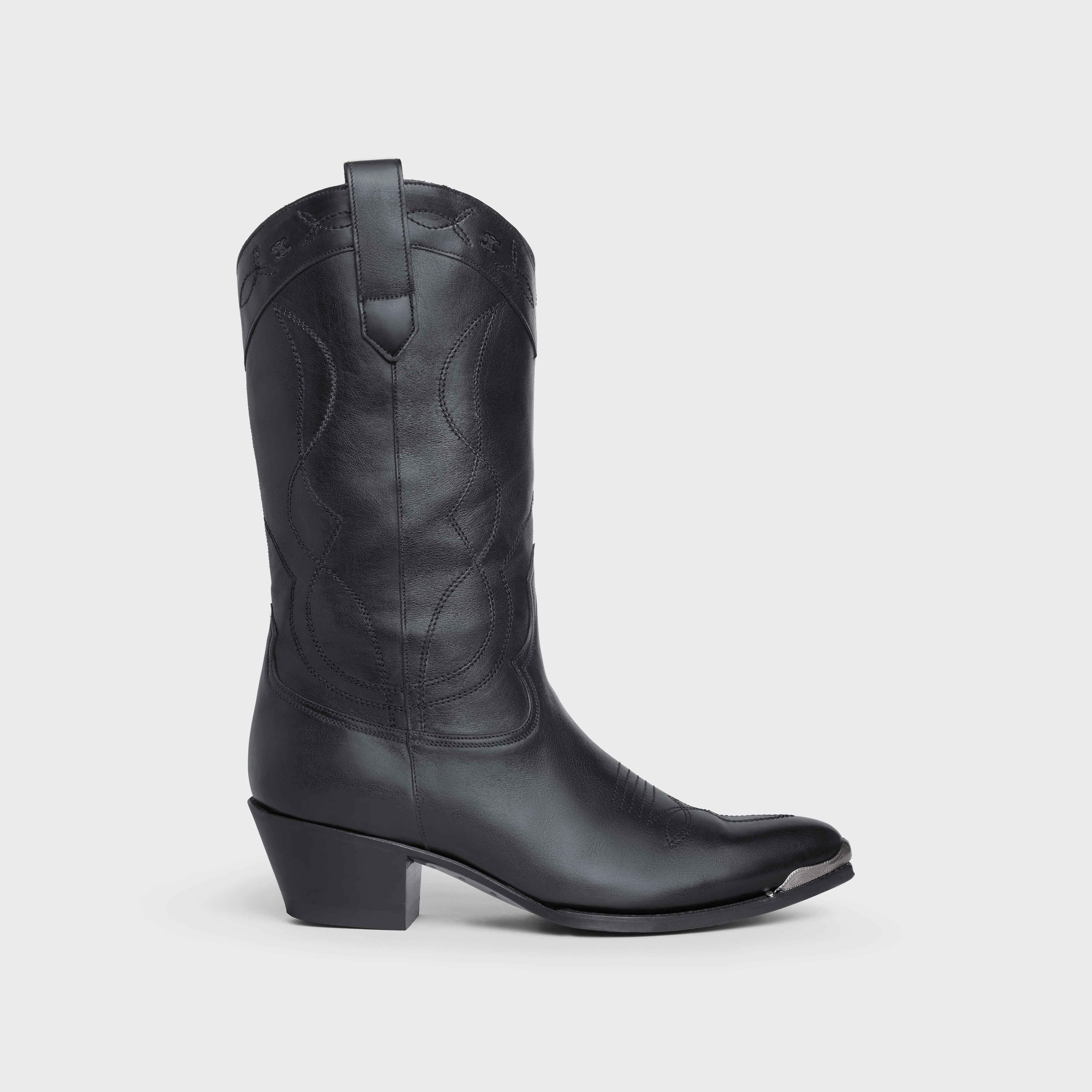 CELINE HIGH WESTERN BOOTS WITH METAL TOE in Calfskin - 1