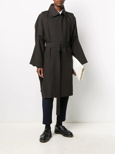 ISSEY MIYAKE loose double-breasted trench coat outlook