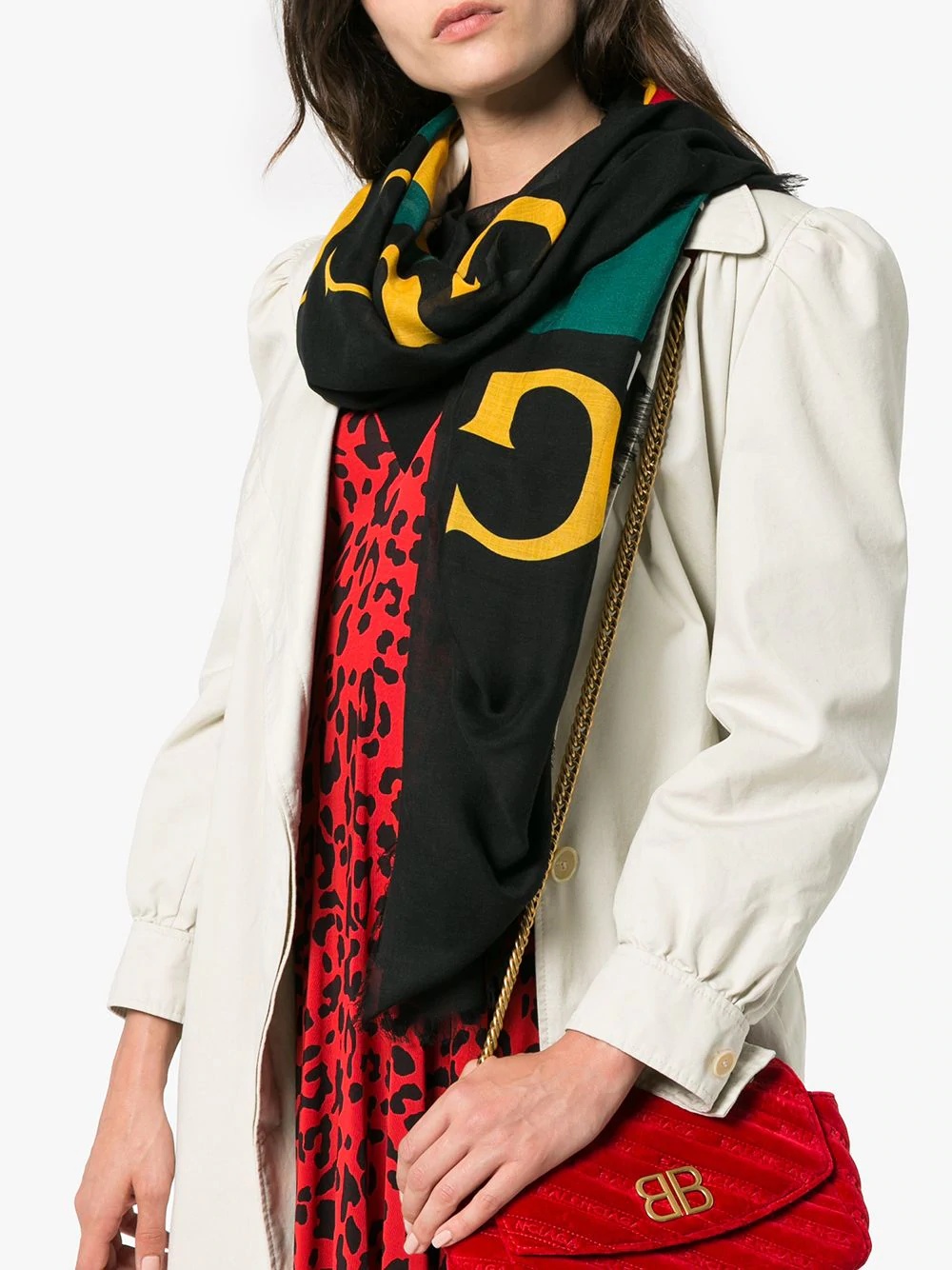 logo print scarf - 2