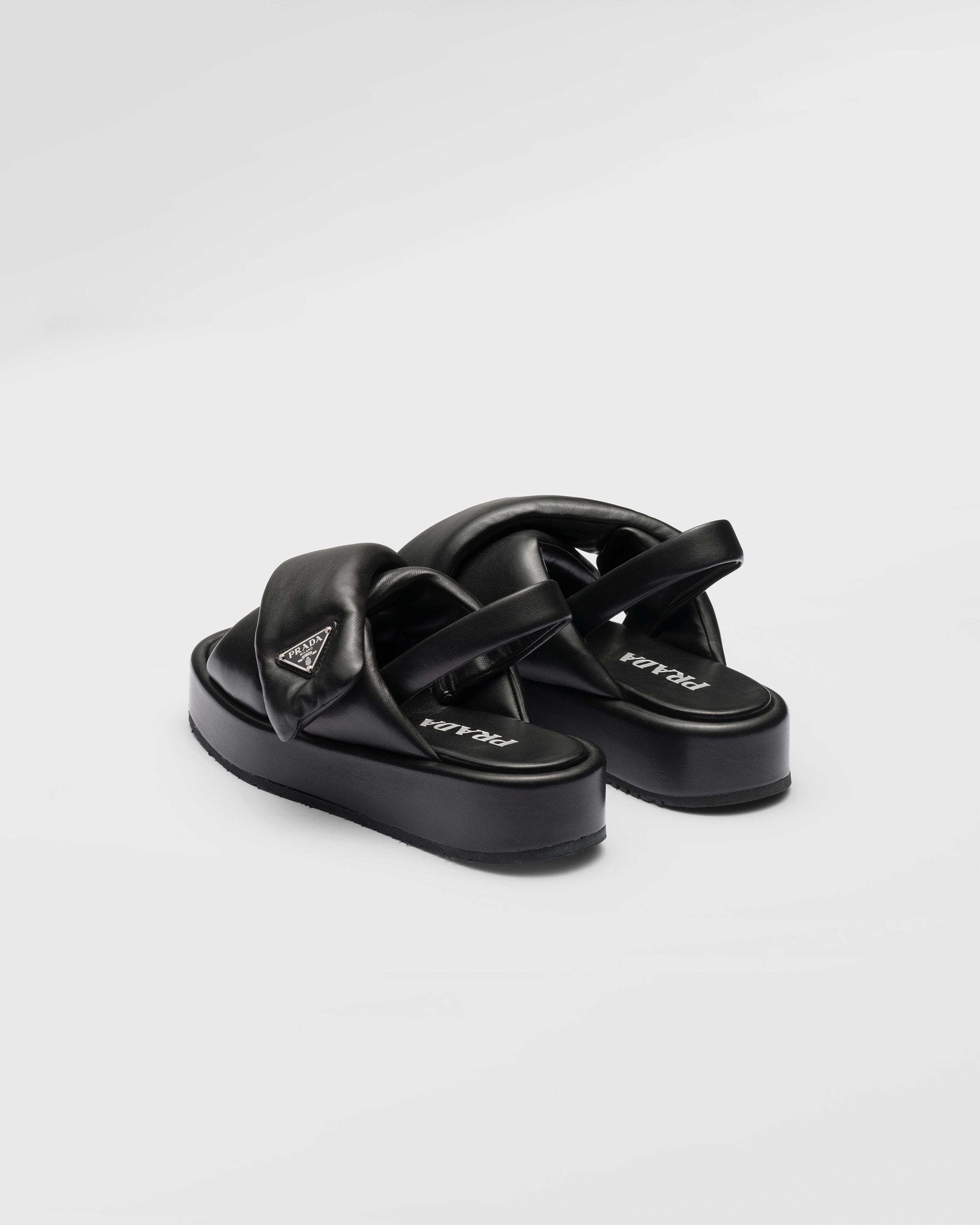 Prada Soft padded nappa leather wedge sandals - 5