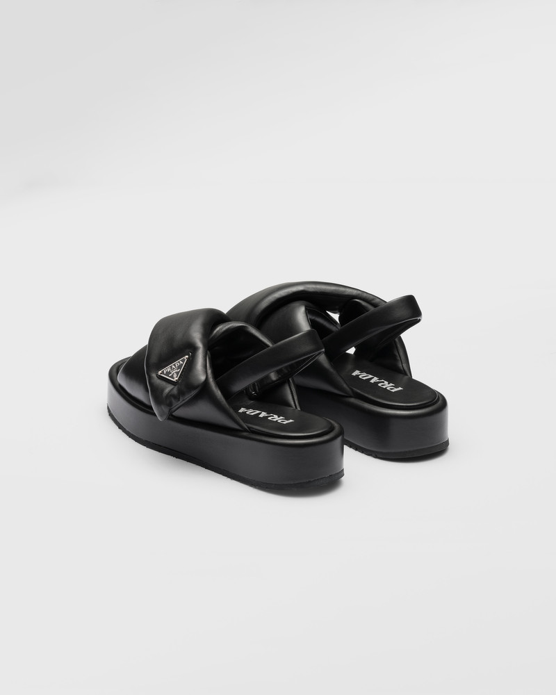 Prada Soft padded nappa leather wedge sandals 5