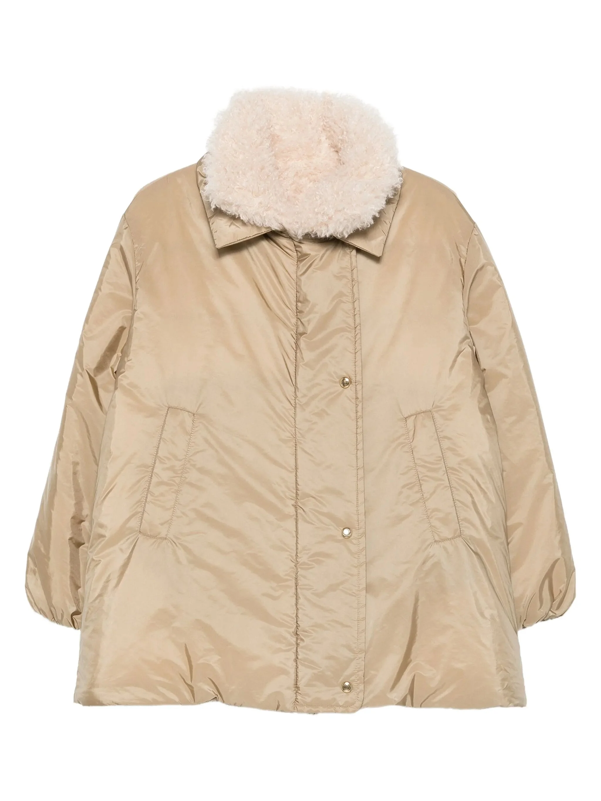 Voue sherpa-collar quilted jacket - 1