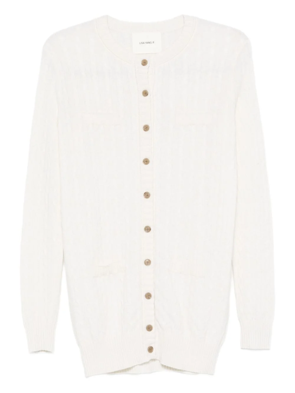 cable-knit button cardigan - 1