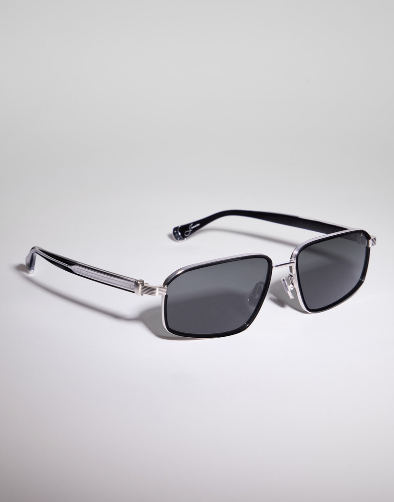 Brunello Cucinelli Jarama 18k white gold-plated titanium sunglasses with polarized lenses outlook