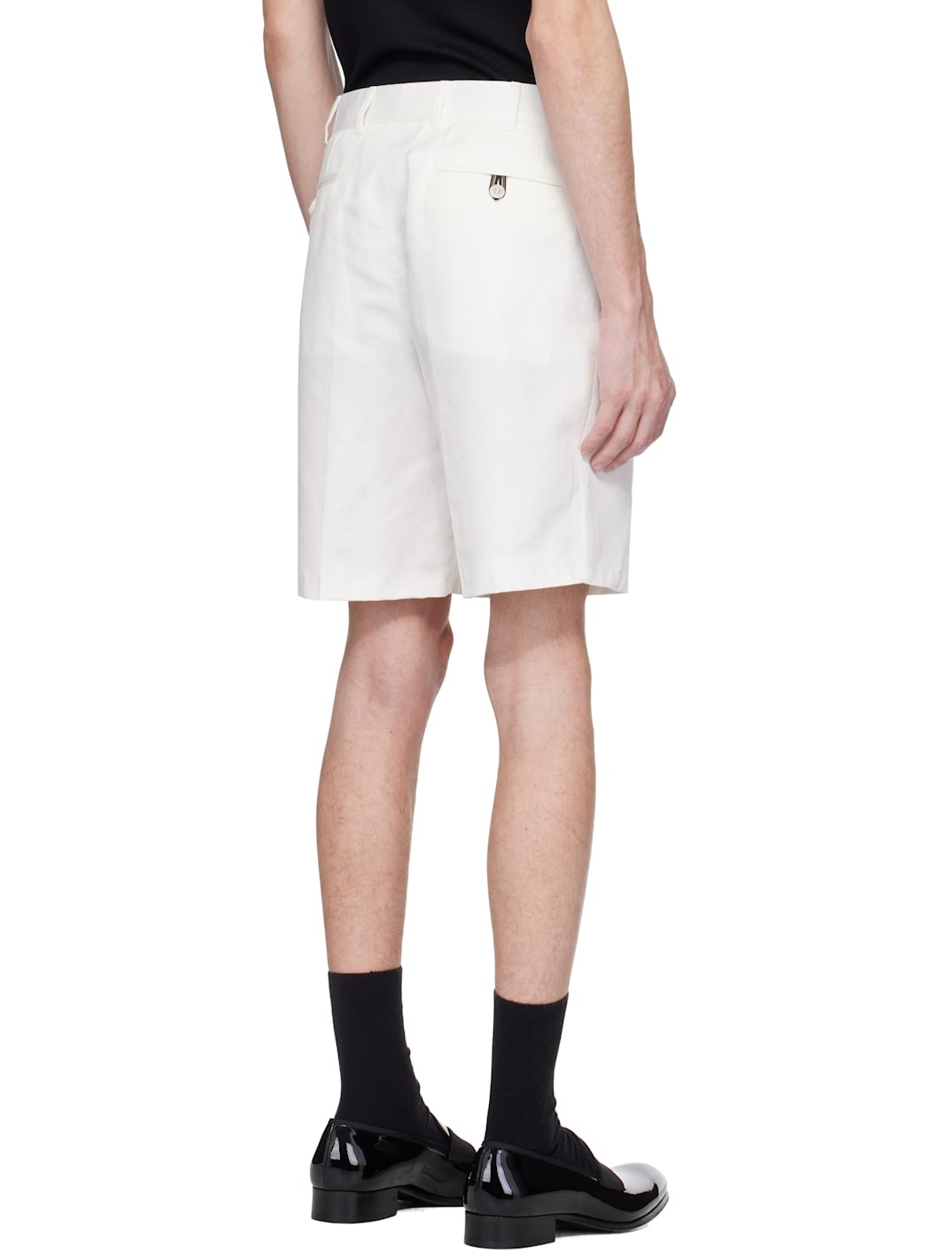 Off-White Cotton Gabardine Shorts - 3