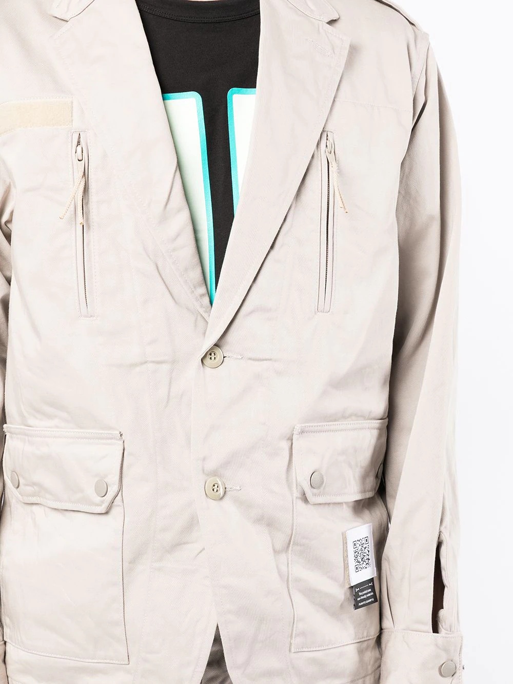 single-breasted multiple-pocket blazer - 5