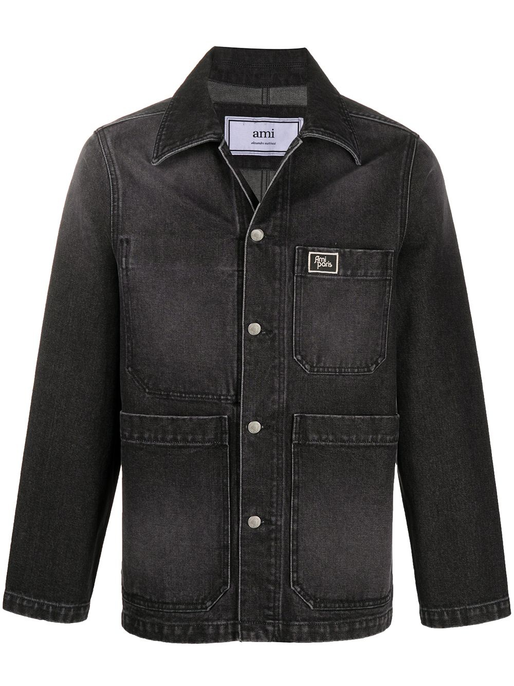 worker denim buttoned jacket - 1