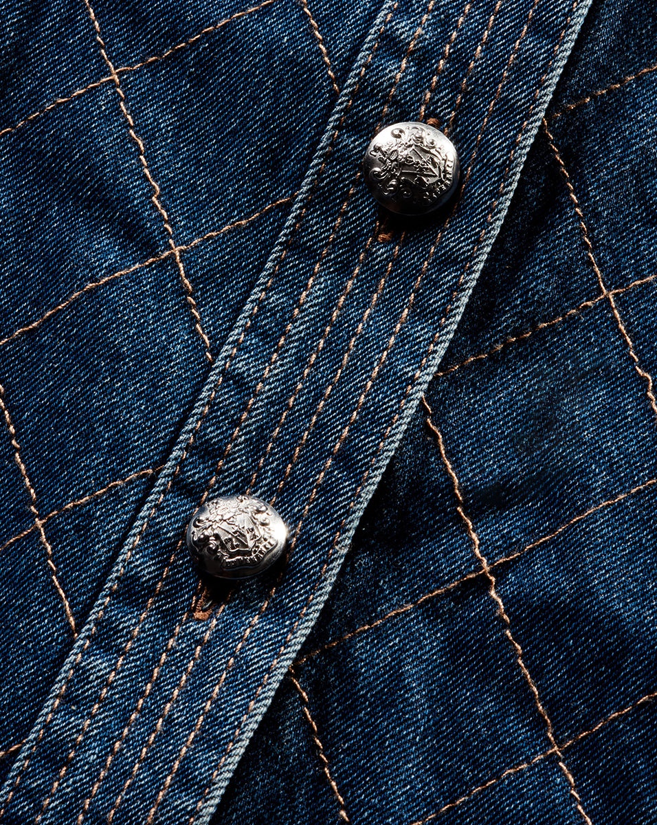 BARTA DENIM QUILTED DICKEY - 4