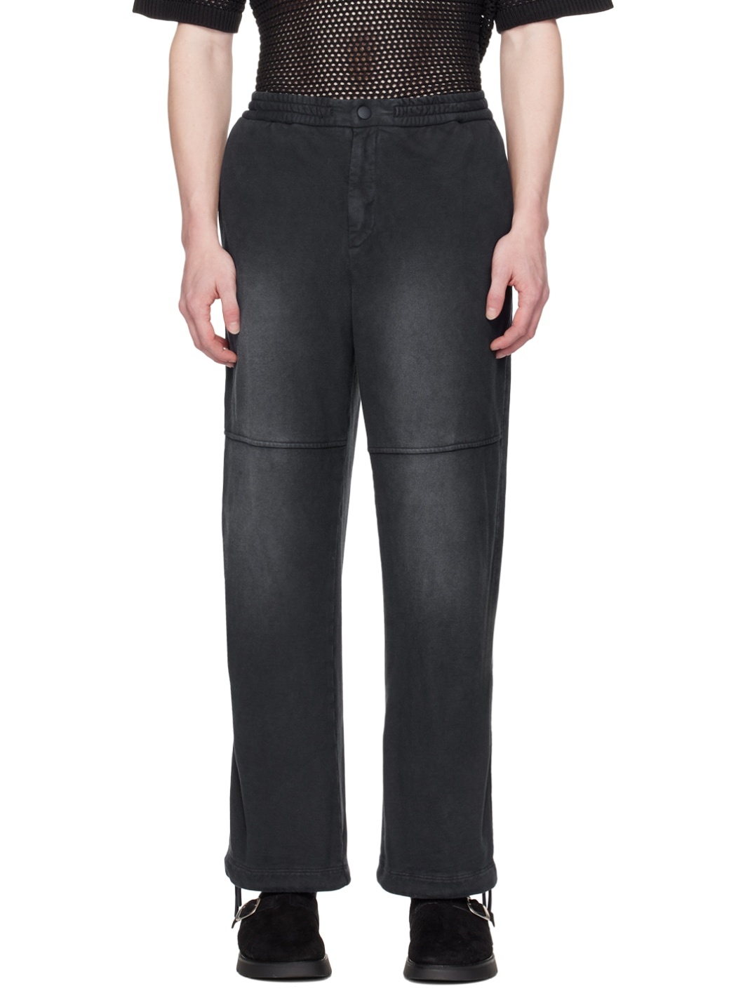 Navy Wide Sweatpants - 1