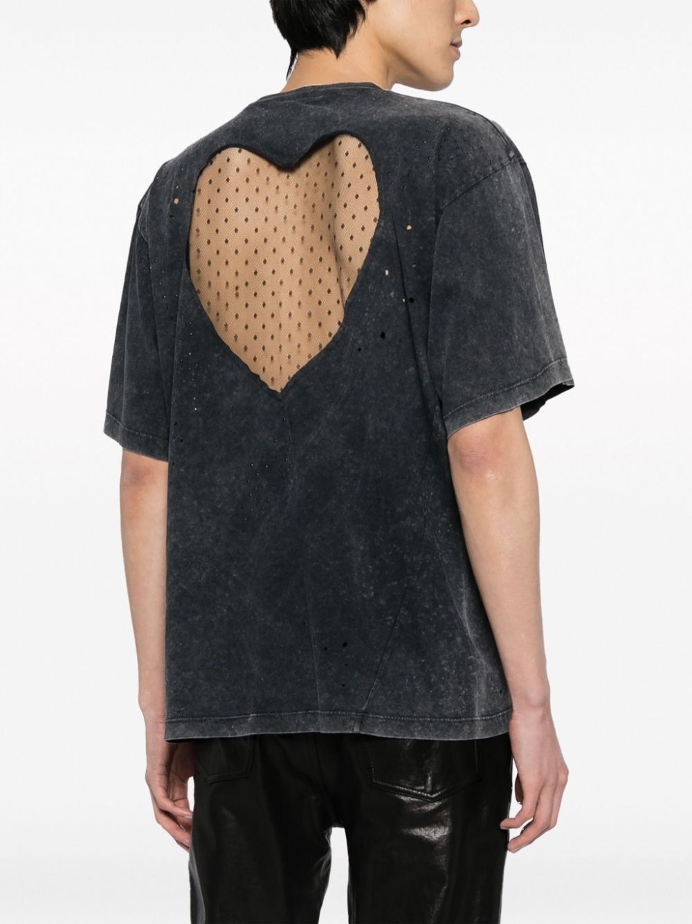 distressed-effect cotton T-shirt - 4