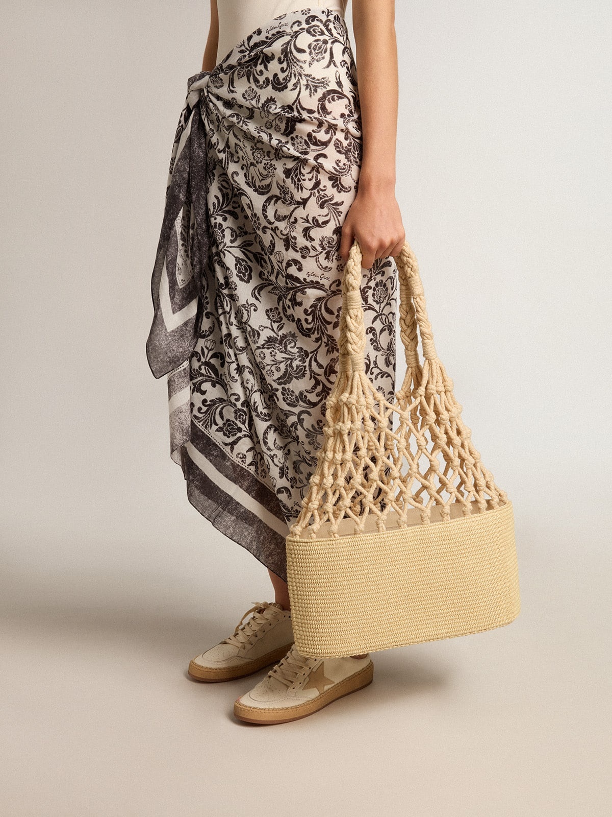 Lido bag in raffia and braided cotton macramé - 3