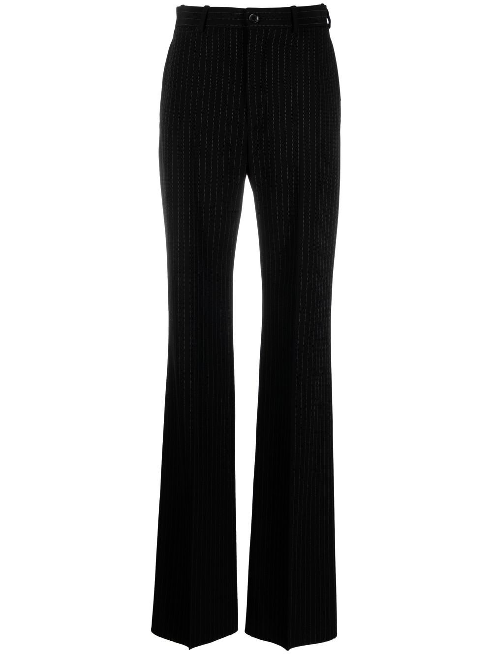 pinstripe straight-leg trousers - 1