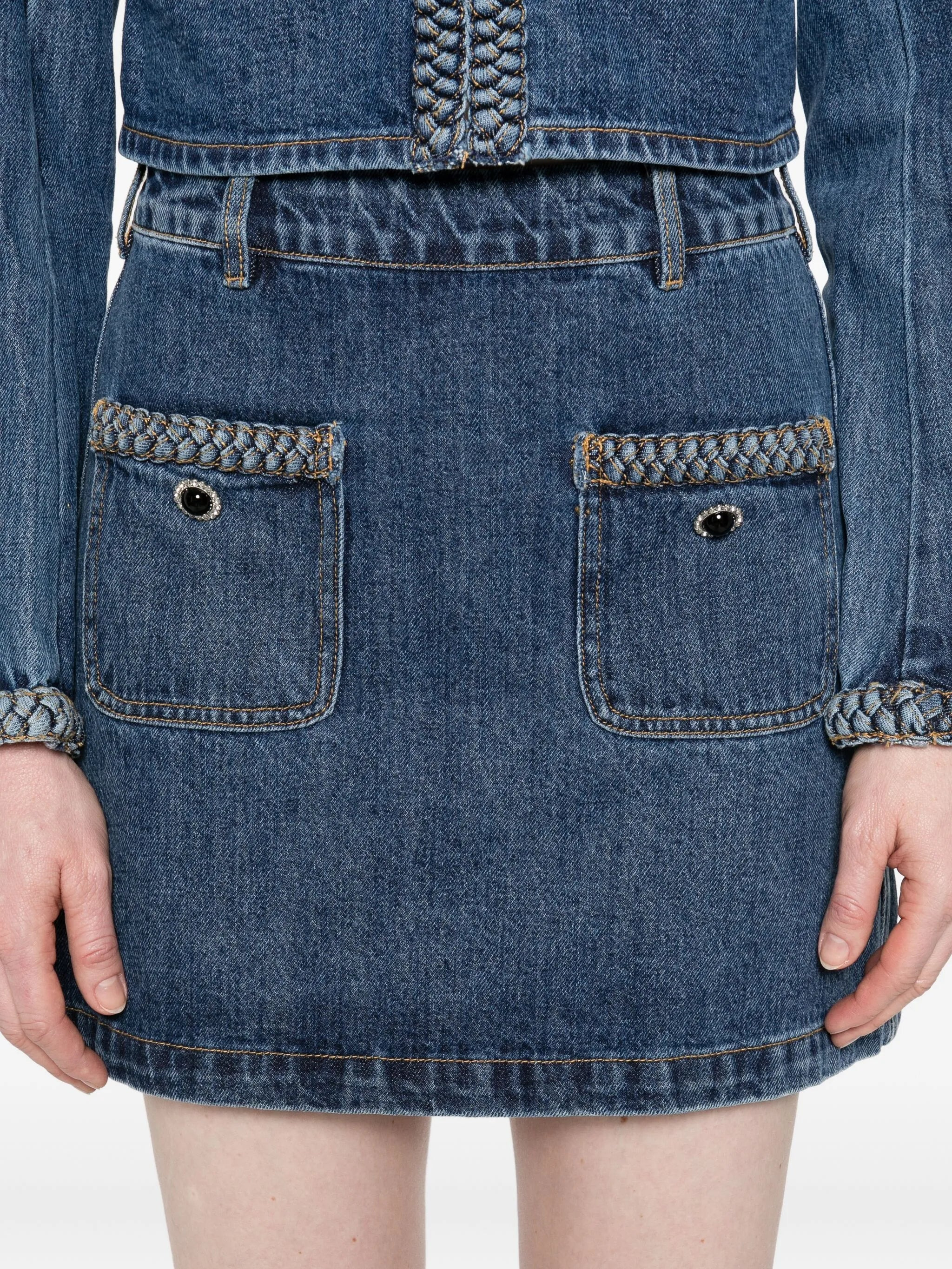 Self-portrait Denim Mini Skirt - 2