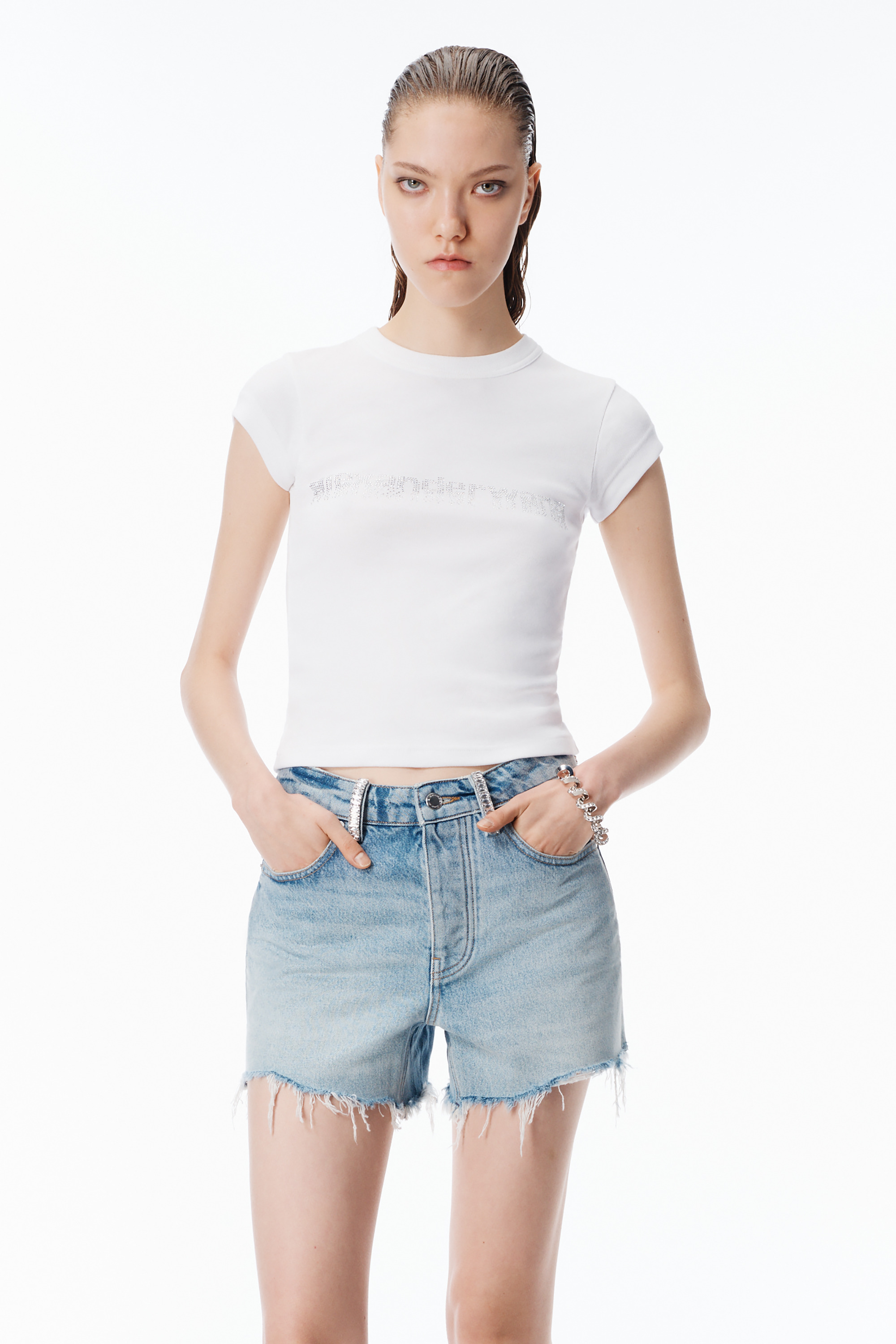 Crystal Dégradé Logo Cotton Baby Tee - 2