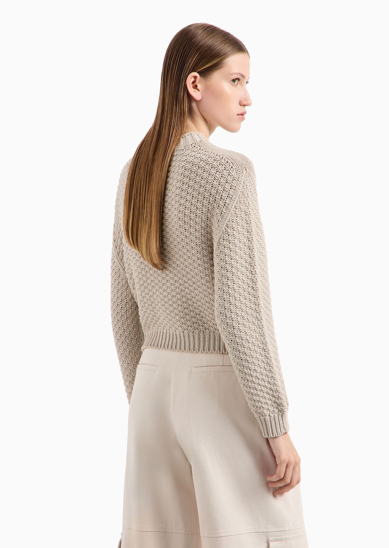 Seamless boxy-fit jumper with moss-stitch knit - 3