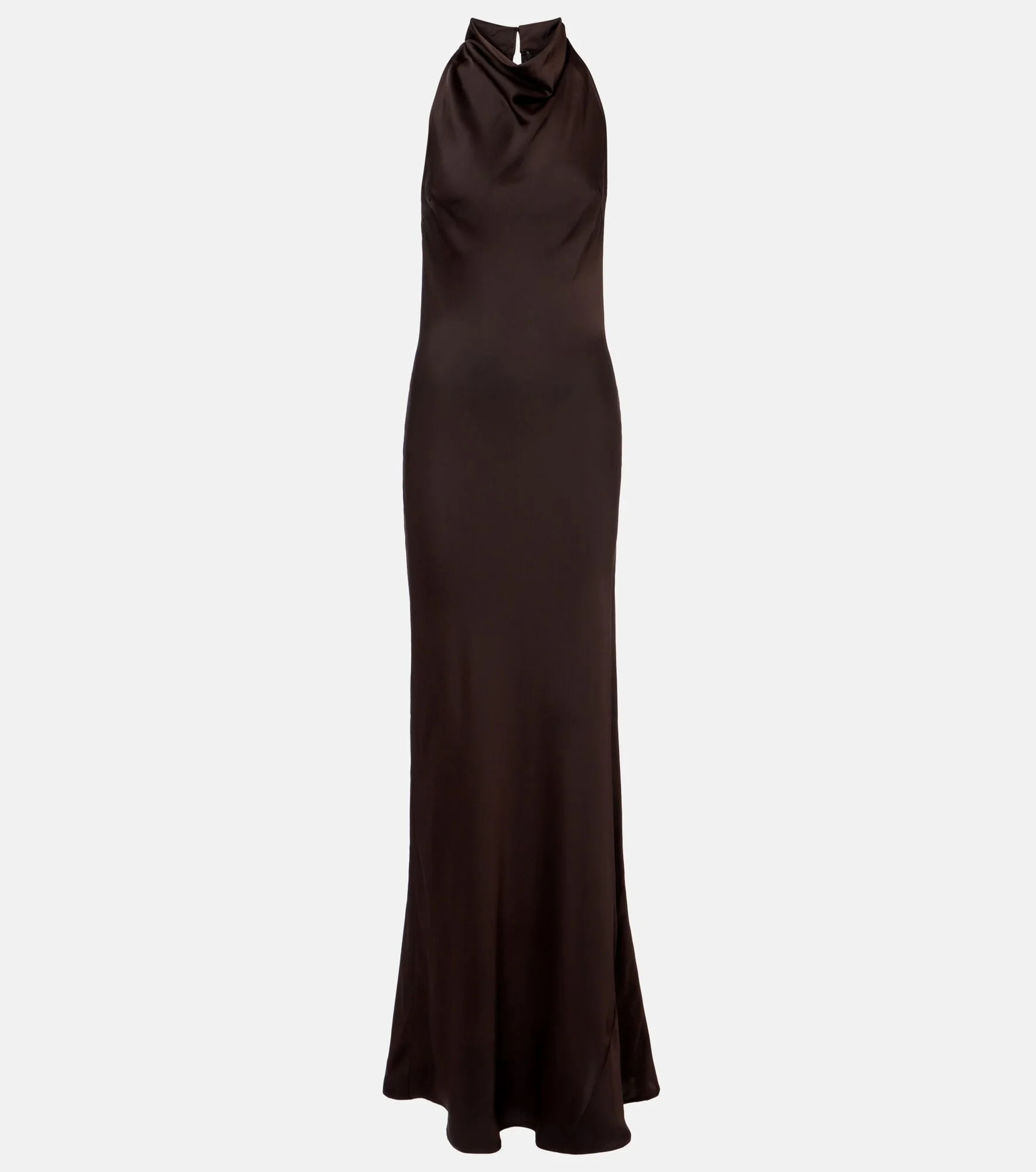 Halterneck satin maxi dress - 1