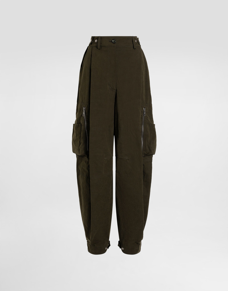 Waxed faille cargo pants 1