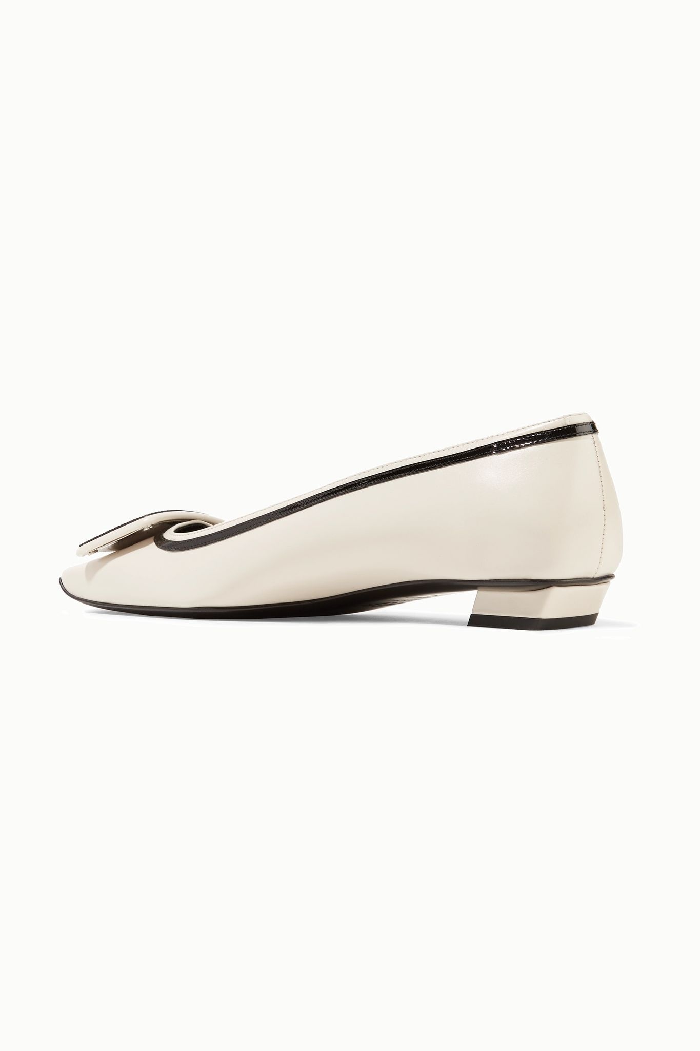 Belle Vivier Graphic patent-trimmed leather flats - 4