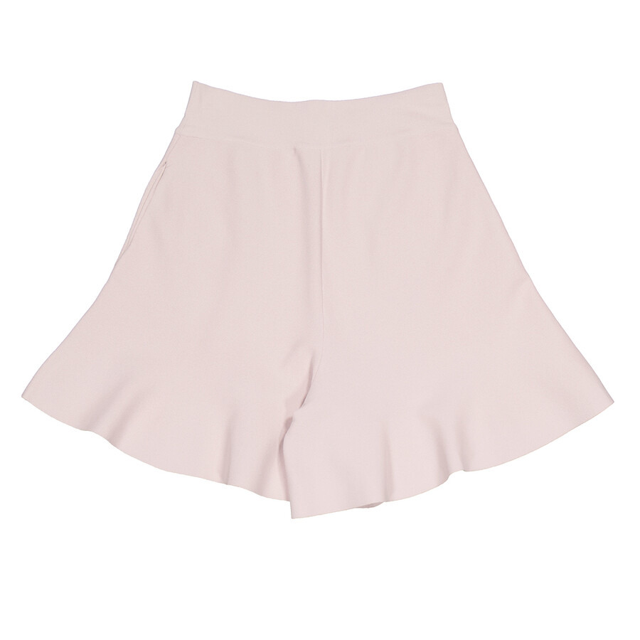 Stella Mccartney Ladies Grey Peplum-Hem Crepe Shorts - 6