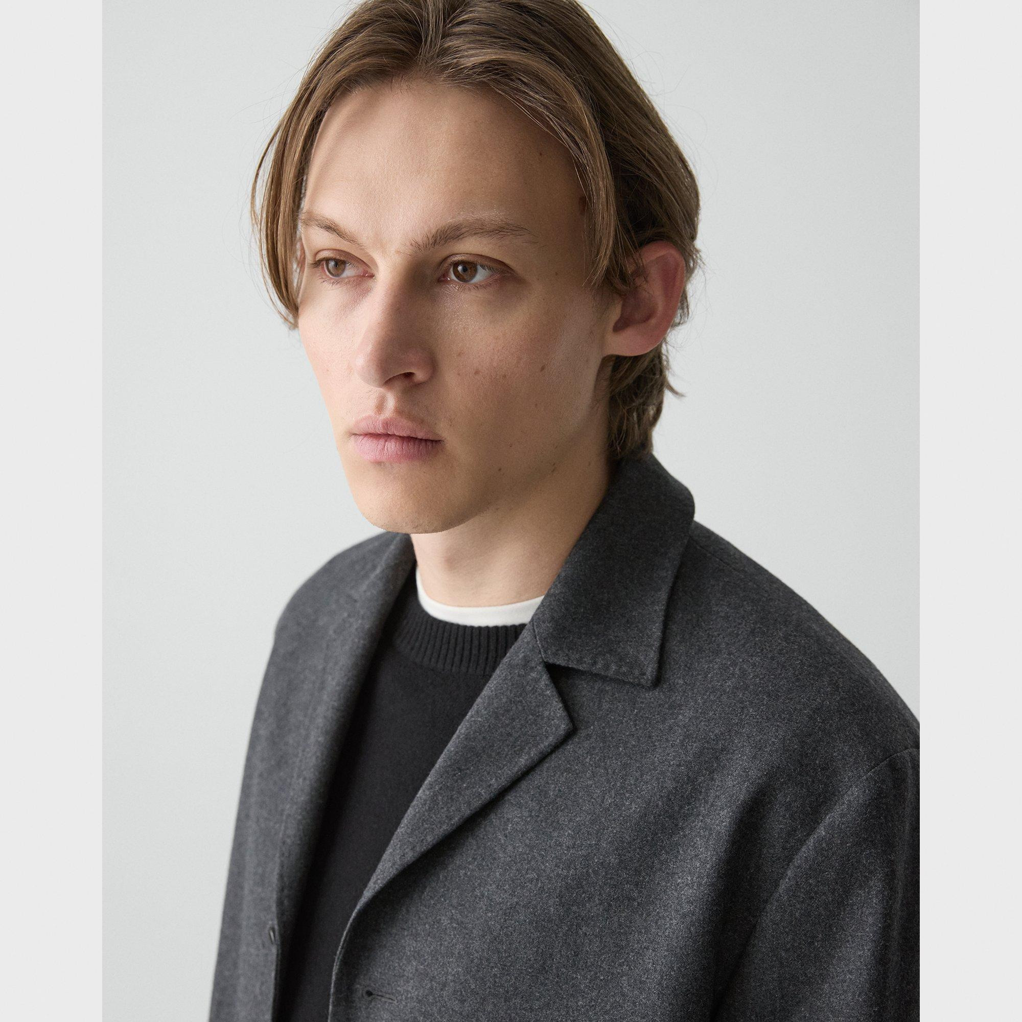 Three-Button Blazer in Cashmere-Blend Flannel - 5