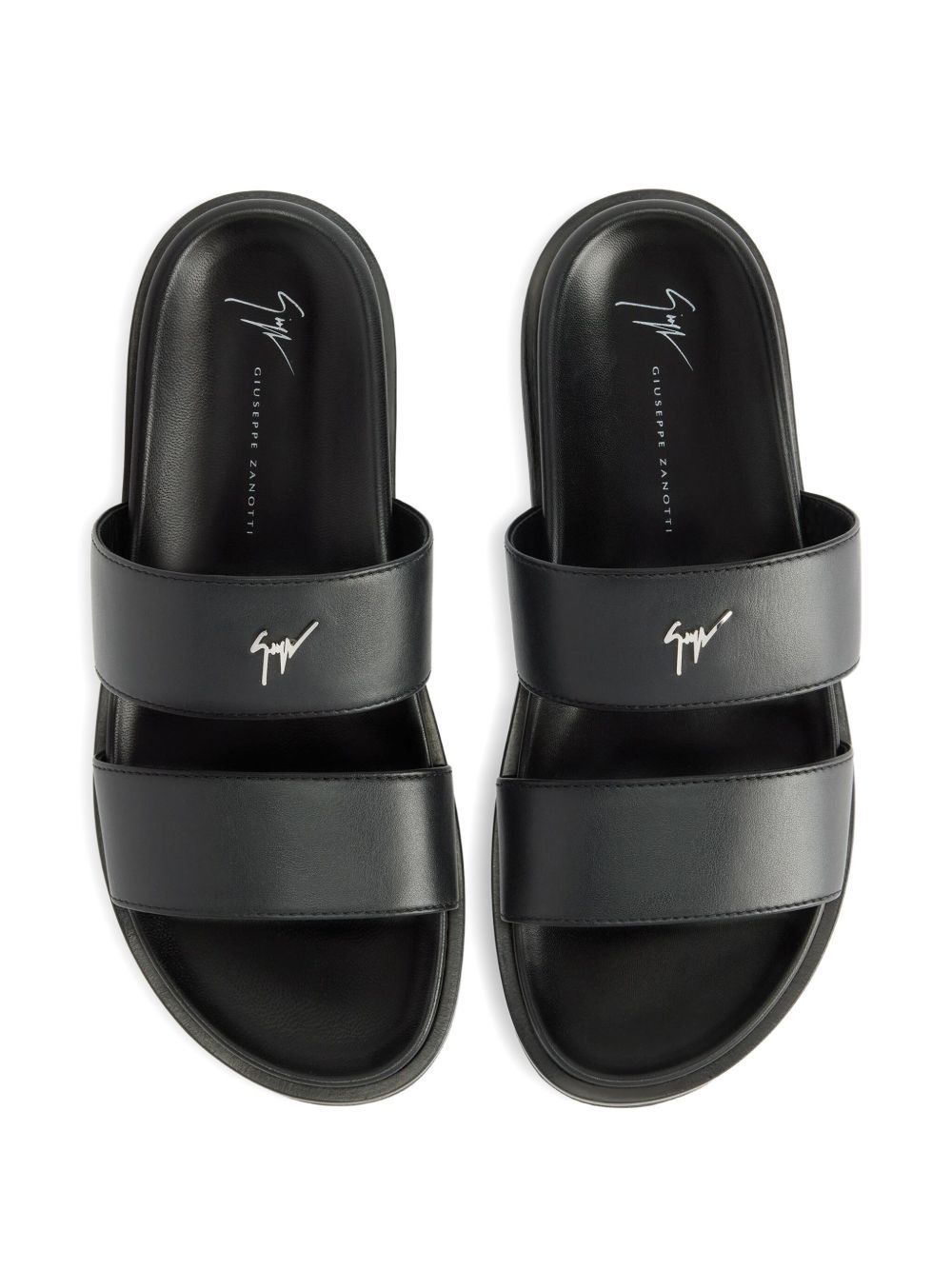 Urbaner double-strap leather sandals - 2