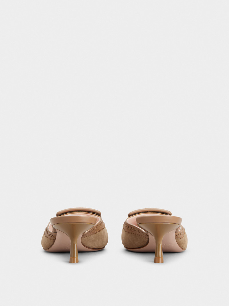 Roger Vivier Viv' in The City Mules in suede outlook