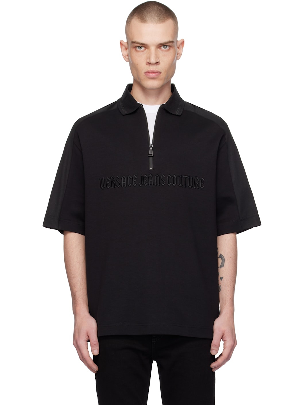 Black Logo Goth Polo - 1