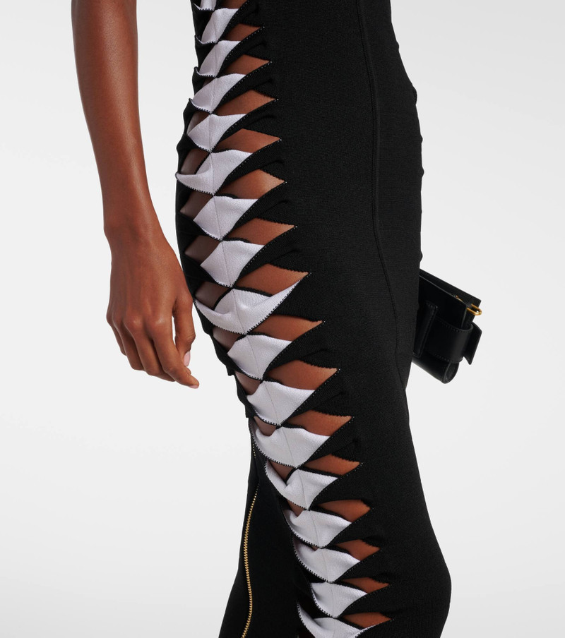Cutout halterneck jersey midi dress 5