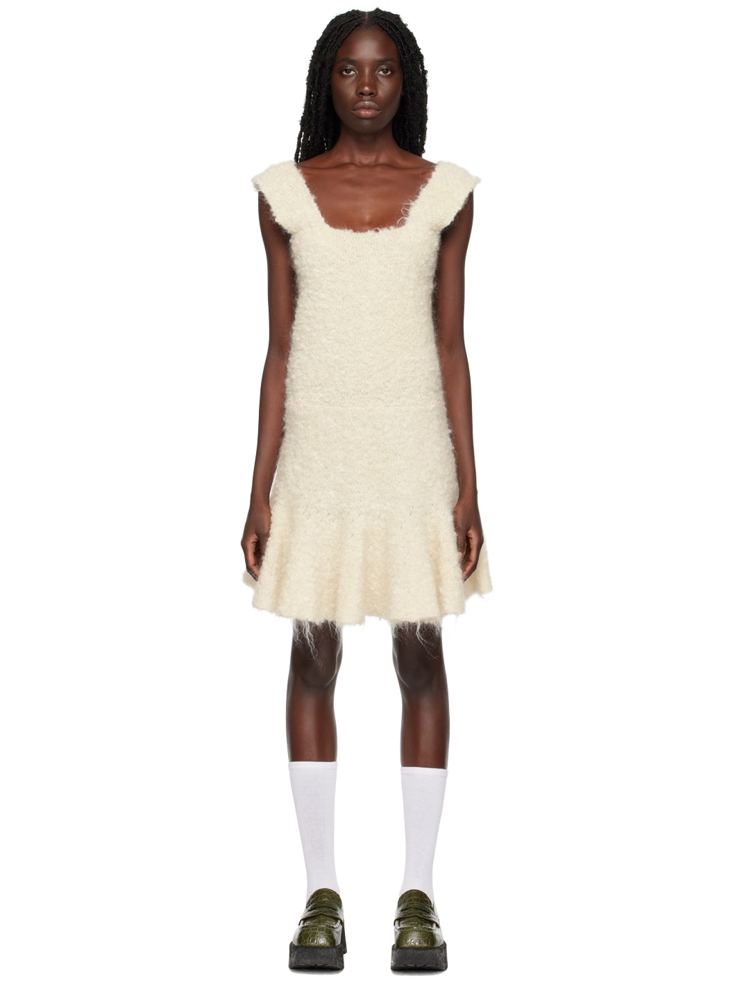 Off-White Square Neck Minidress - 1