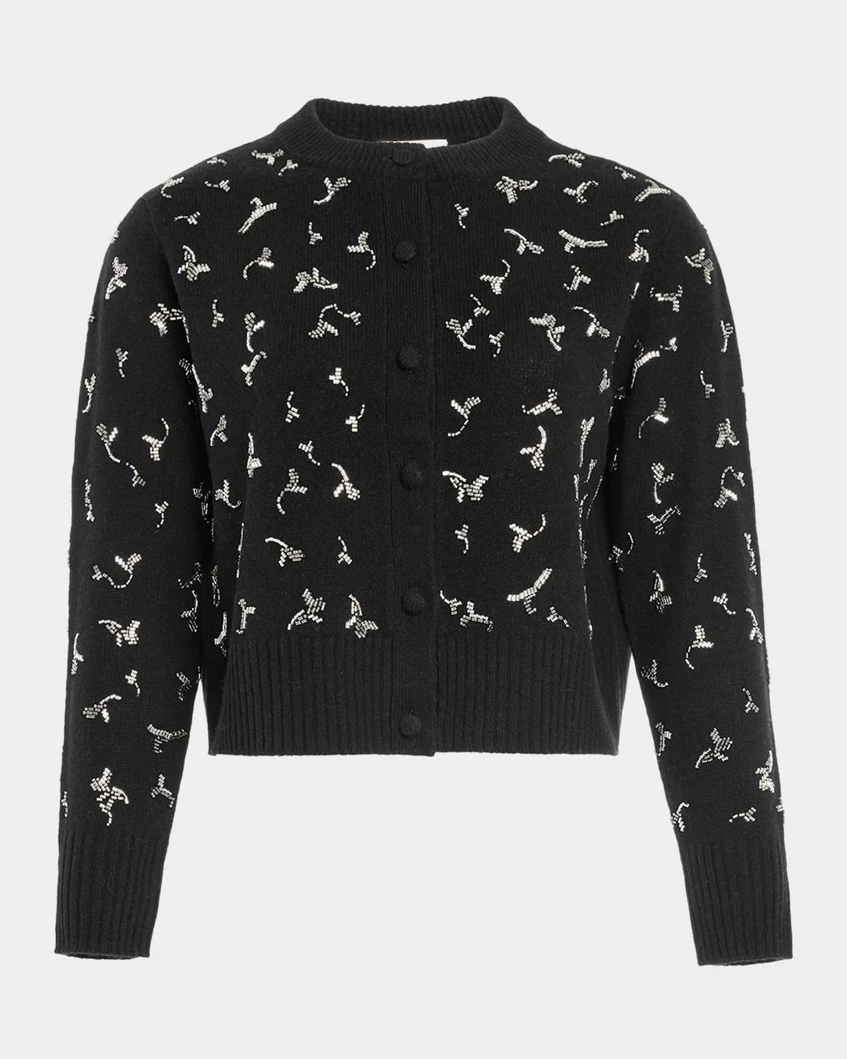 Vaughn Beaded Wool Crewneck Sweater - 1