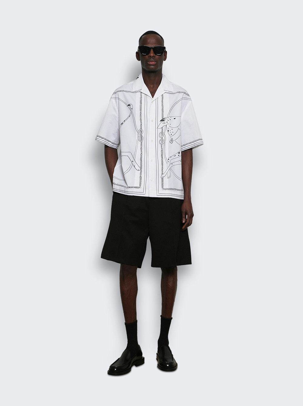 La Chemise Jean Print Dog White And Black - 5