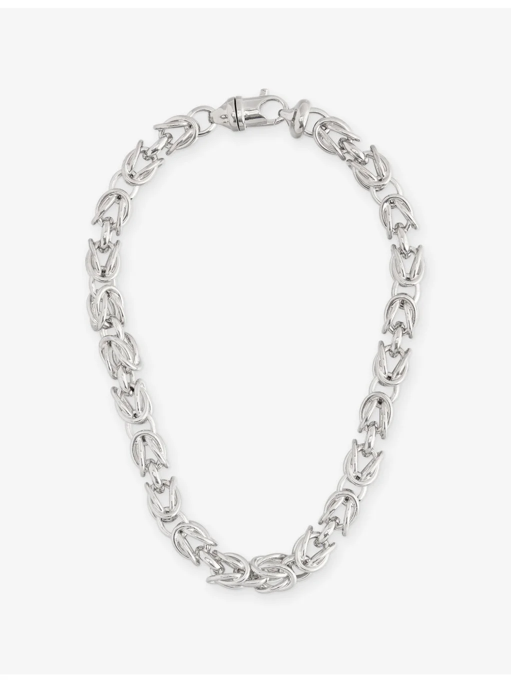 Byzantine Collar Rhodium-Plated Brass Choker Necklace - 1