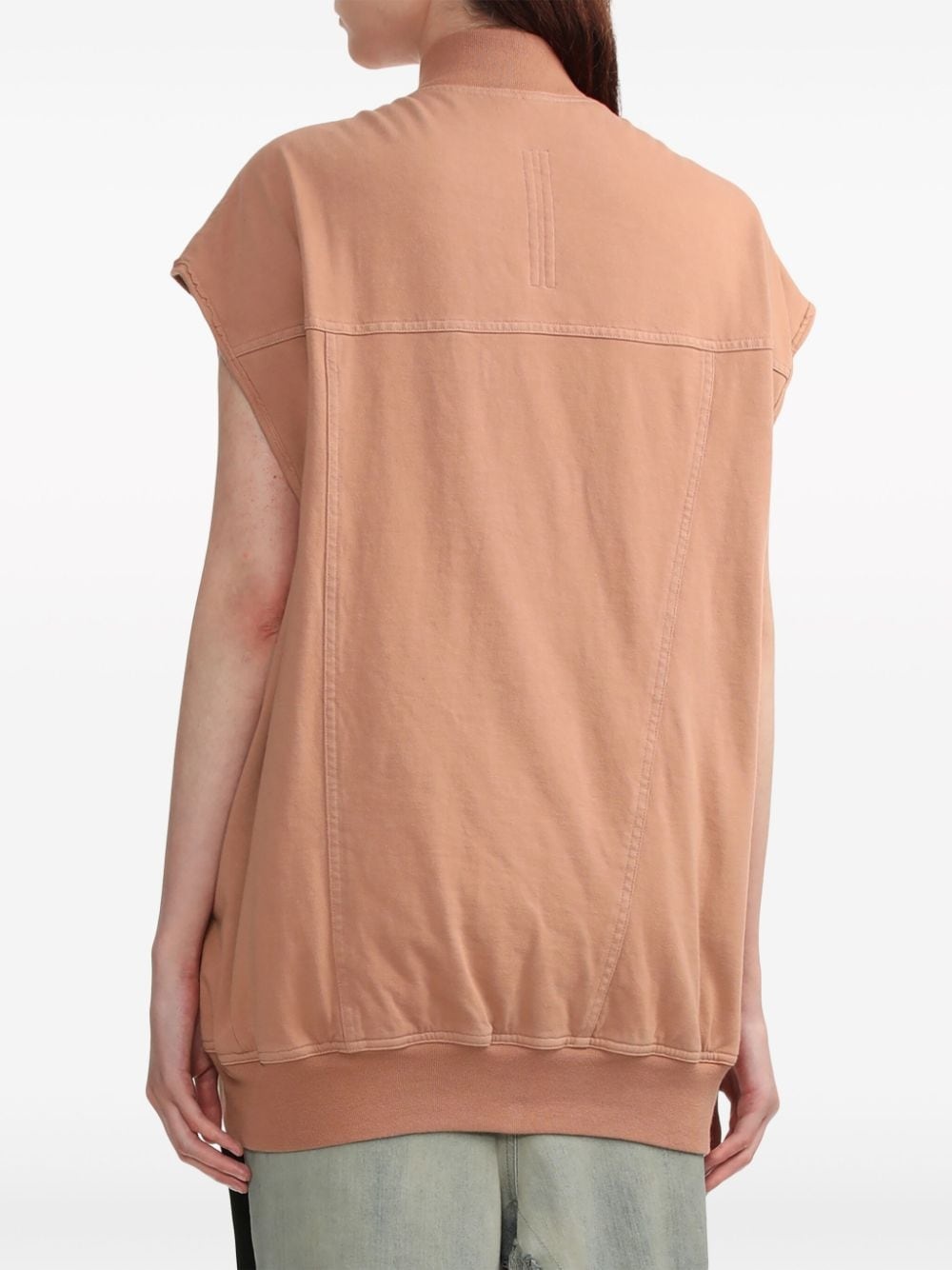 zip-up cotton gilet - 4