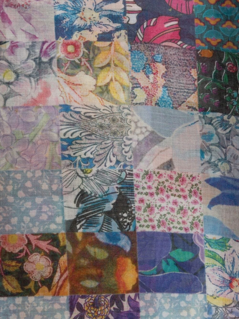 Faliero Sarti floral-print patchwork scarf outlook