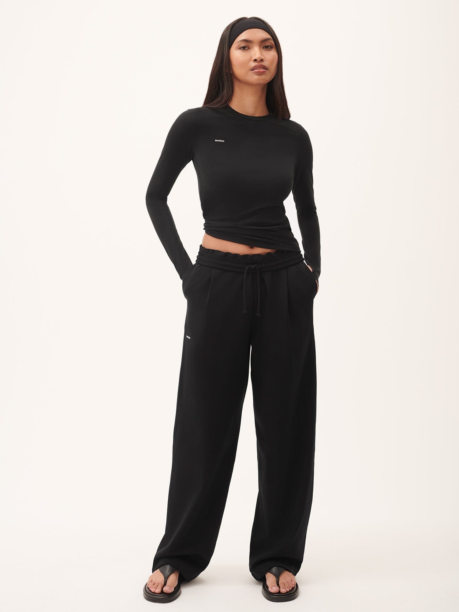 Womens 365 Cotton-Stretch Long-Sleeved Top - Black - 3
