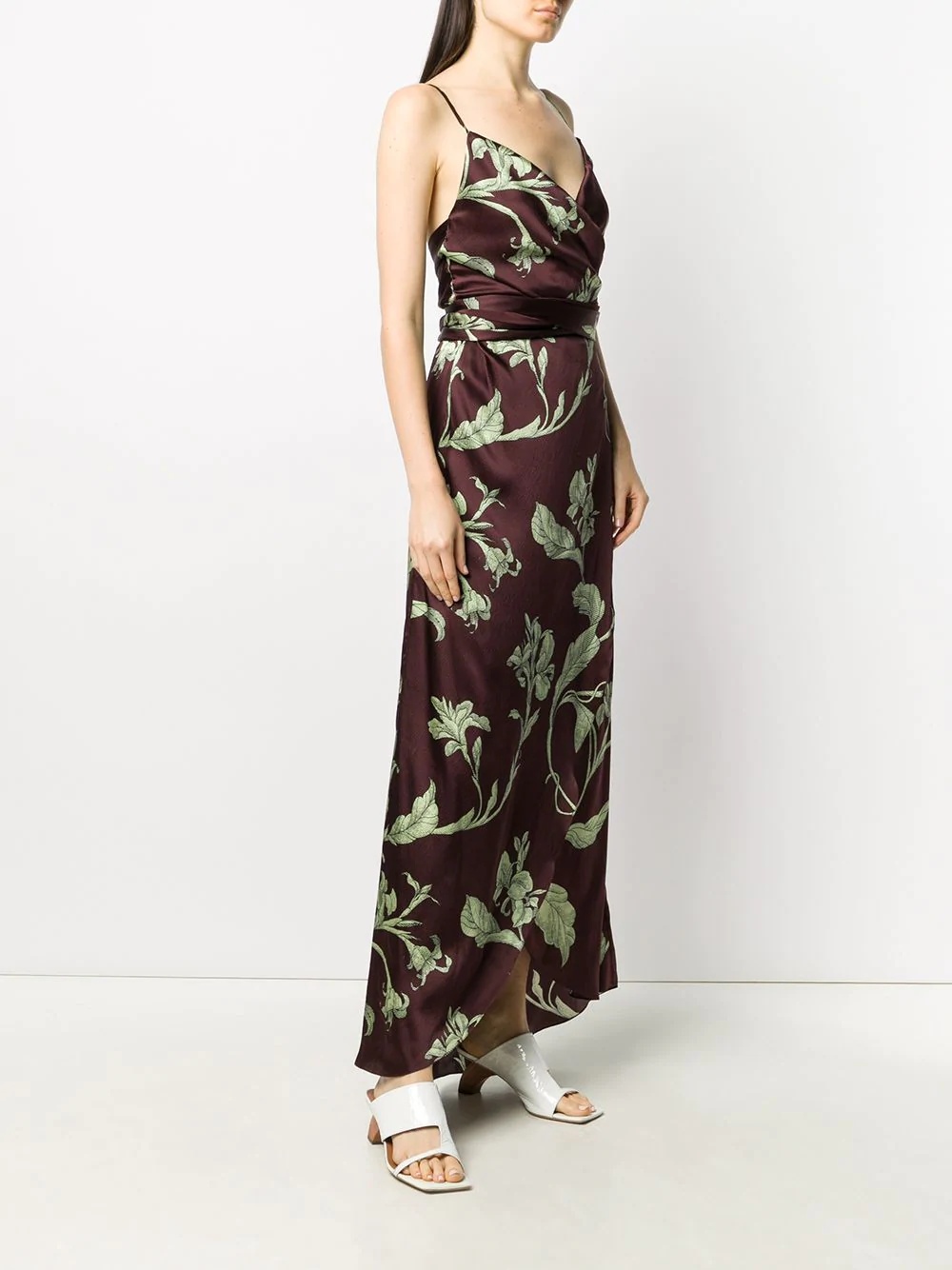 botanical-print midi dress  - 3