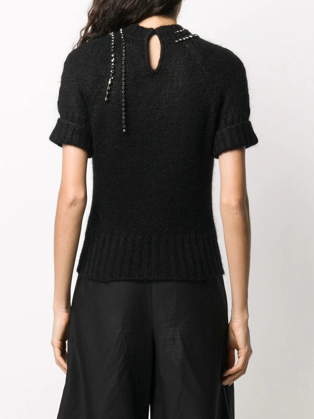 crystal-embellished knitted top - 4