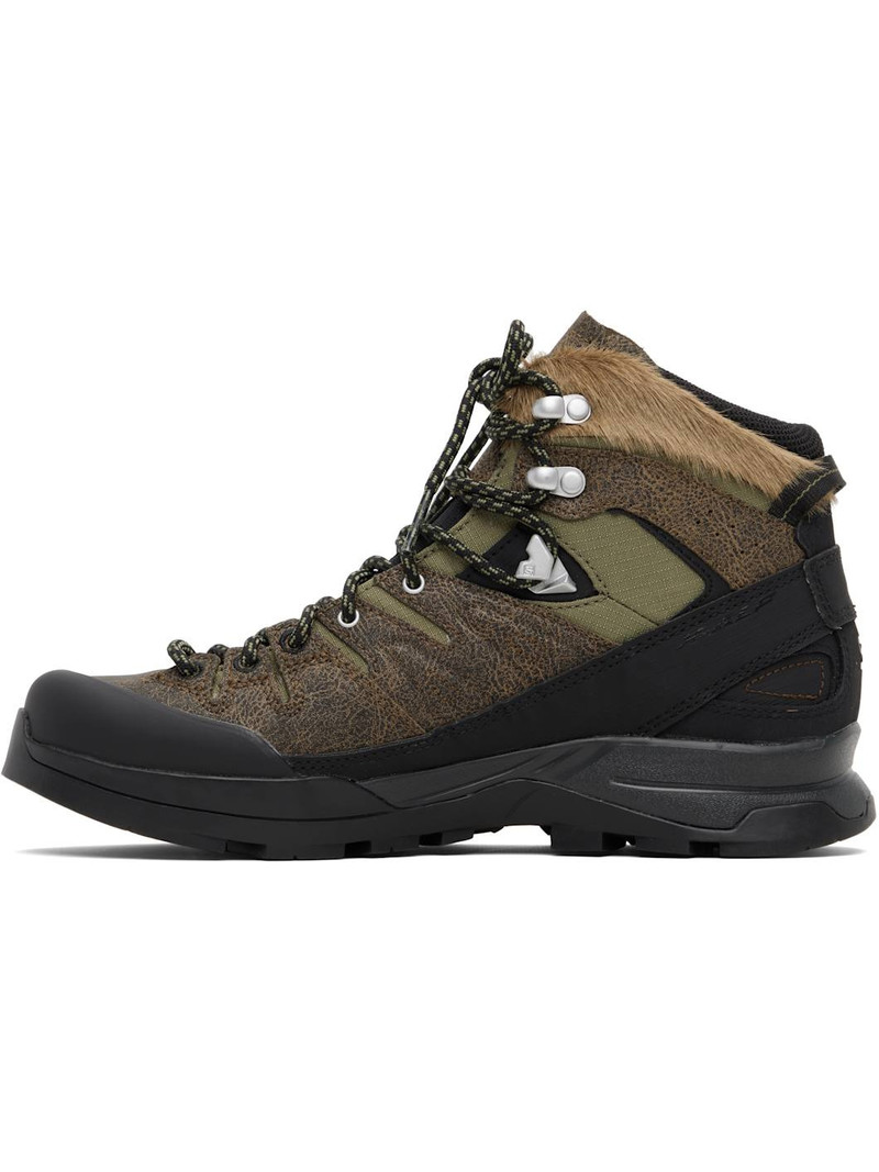 SALOMON Khaki X-ALP Mid Distressed Leather GORE-TEX Boots outlook