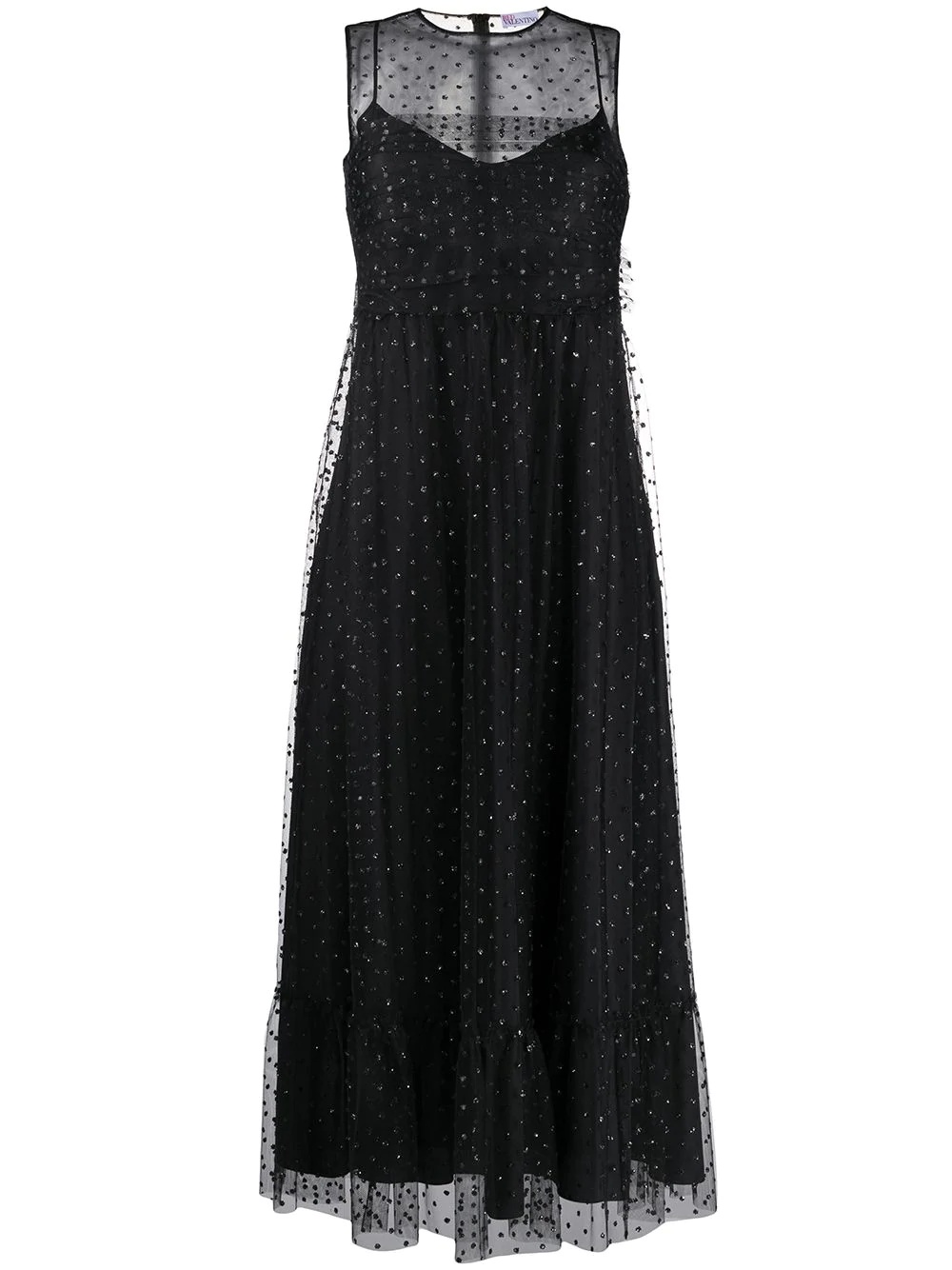 embellished tulle long dress - 1